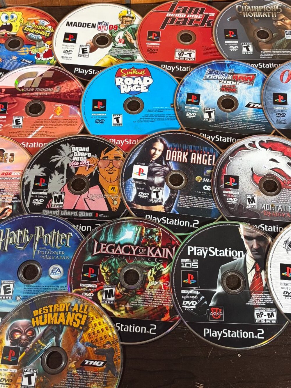 18 Loose PS2 Disc Video Game Lot PlayStation 2 Games Harry Potter Gran Turismo 3